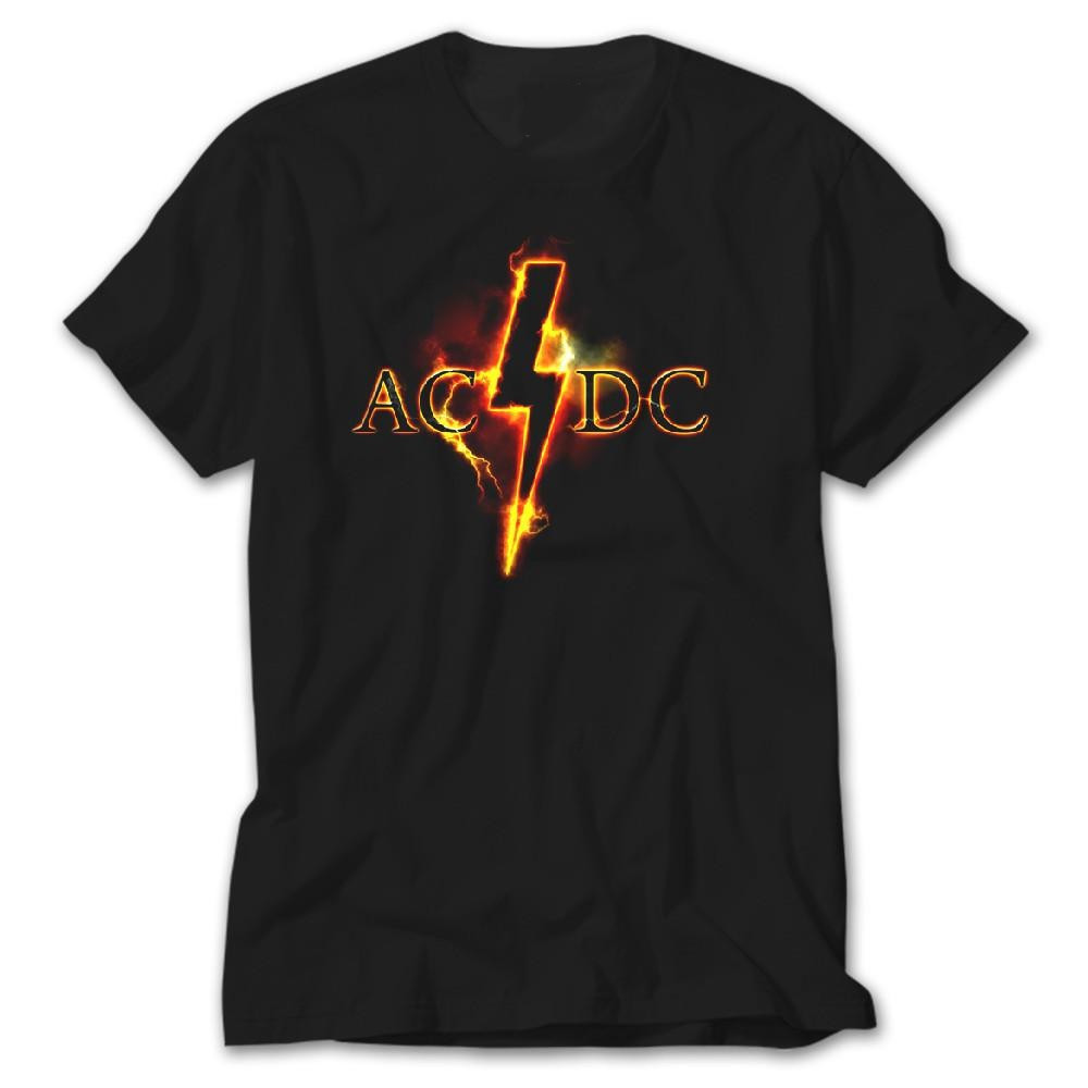 AC DC Fire Lighting Black T-Shirt – Rock & Metal Merch | Worldwide Delivery