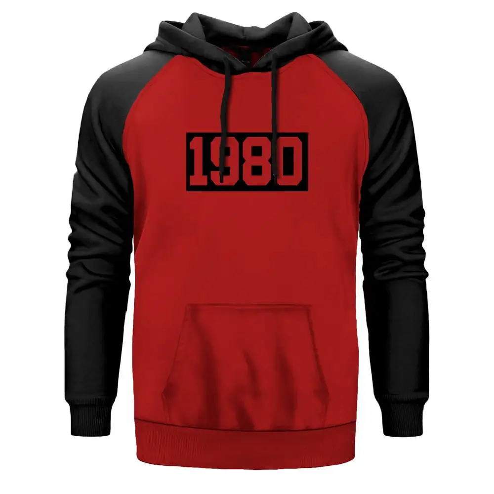 1980 Made Reglan Sleeve Red Sweatshirt