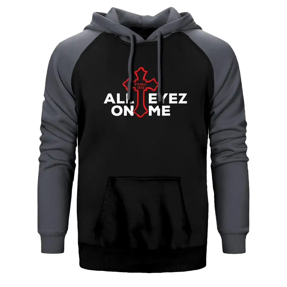 2pac All Eyez on Me Reglan Sleeve Grey Sweatshirt