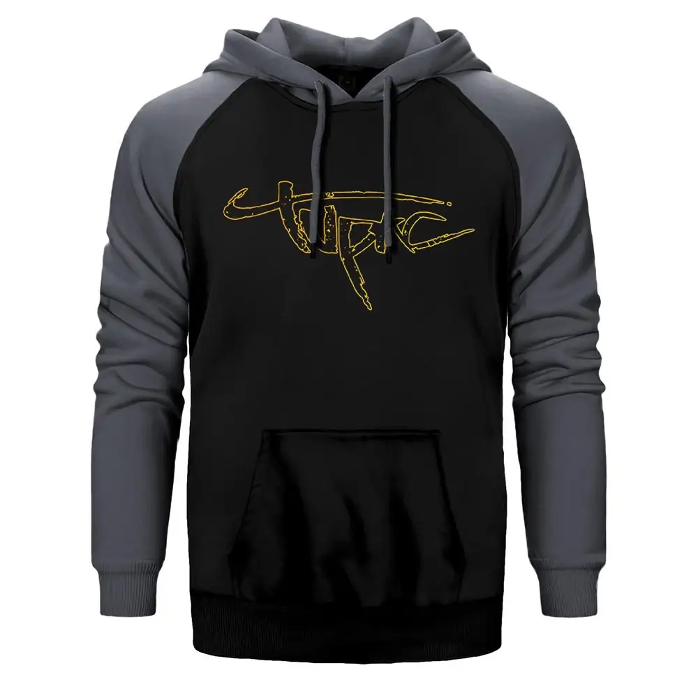 2pac Logo  Raglan Sleeve Grey Sweatshirt