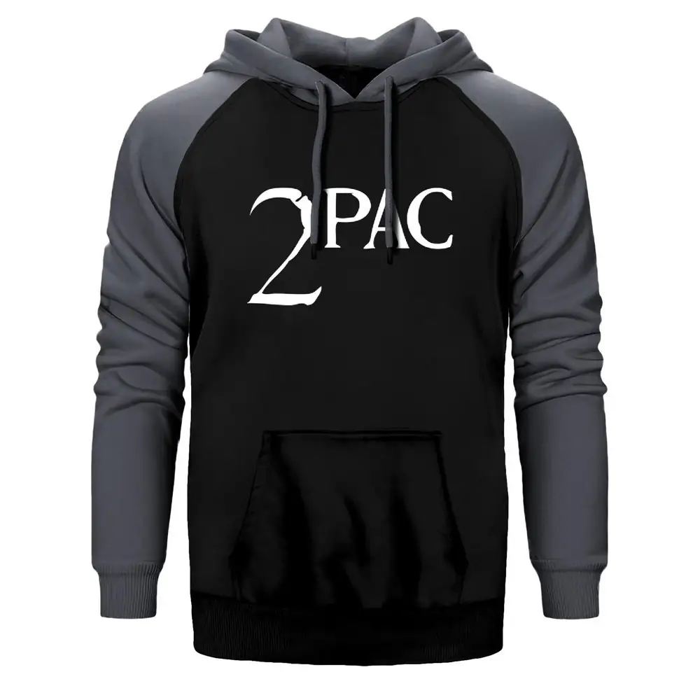 2pac Logo  Raglan Sleeve Grey Sweatshirt