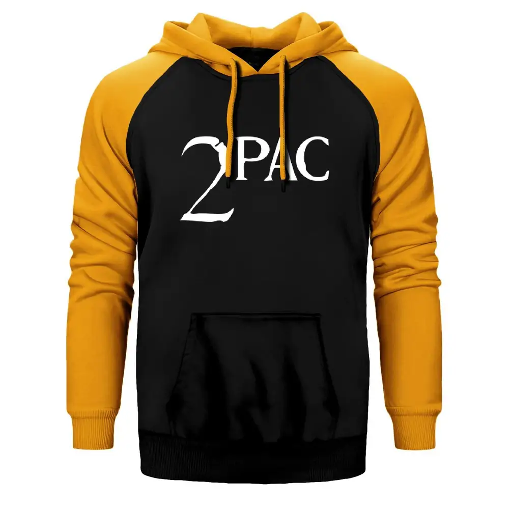 2pac Logo  Raglan Sleeve Yellow Sweatshirt