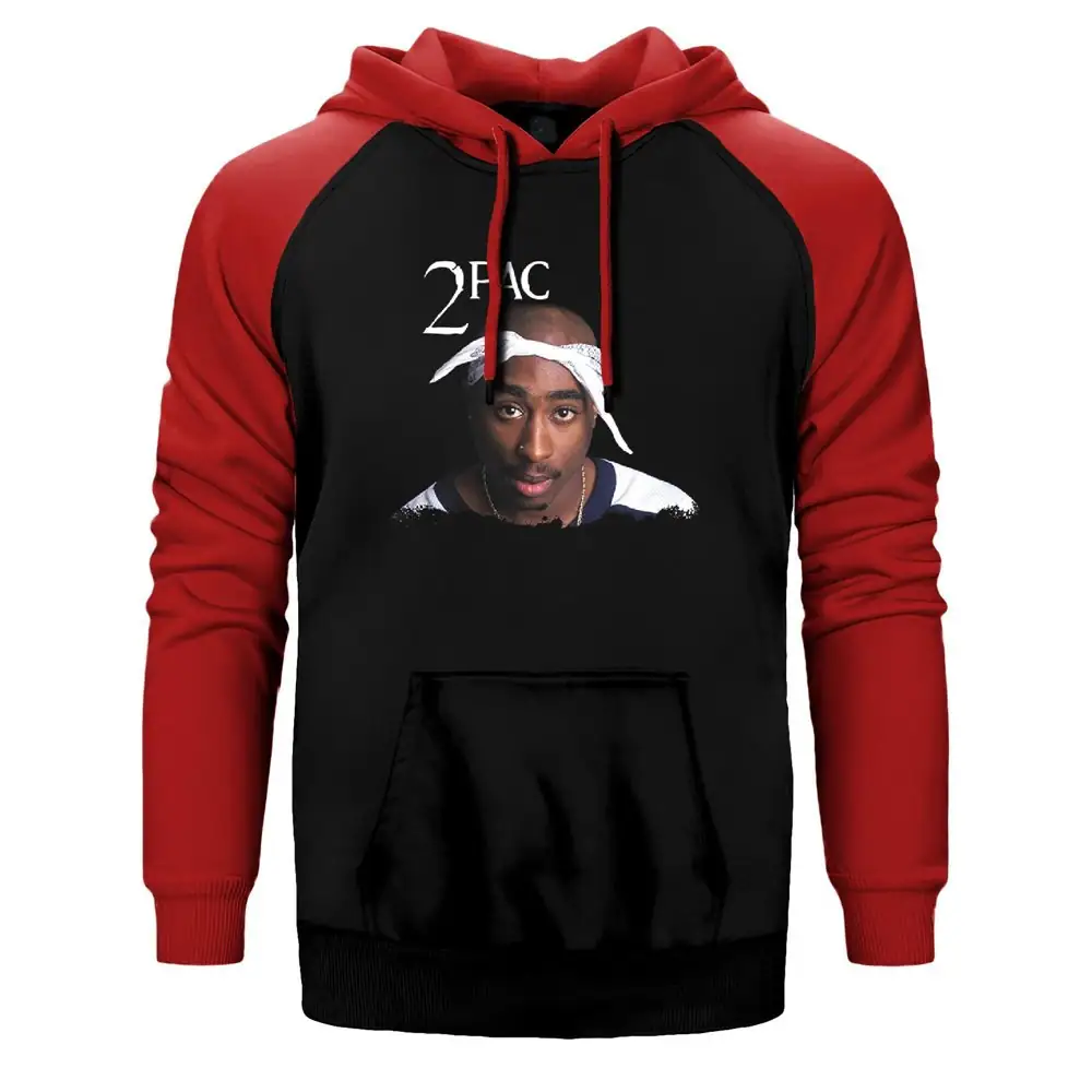 2pac Shakur Infinity Raglan Sleeve Red Sweatshirt