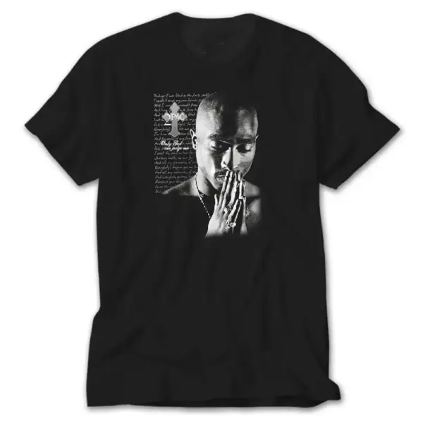 2pac Shakur Only God XXX   Black T-Shirt