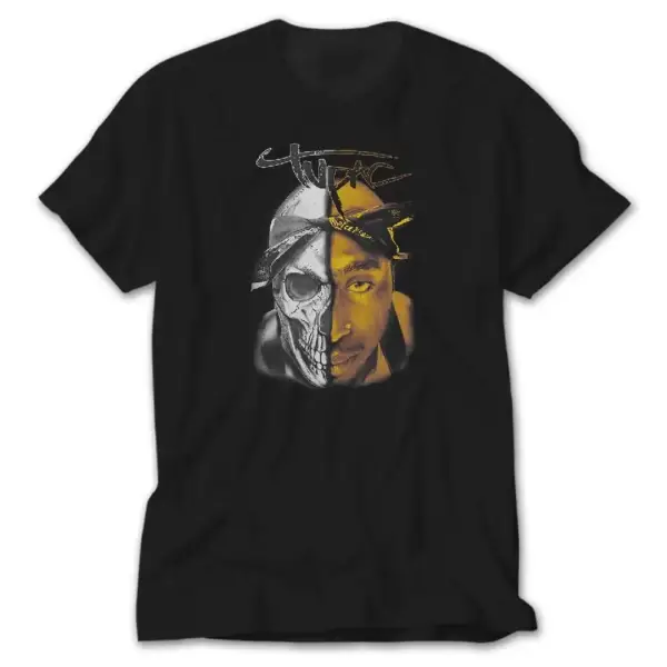 2pac Skull  Black T-Shirt
