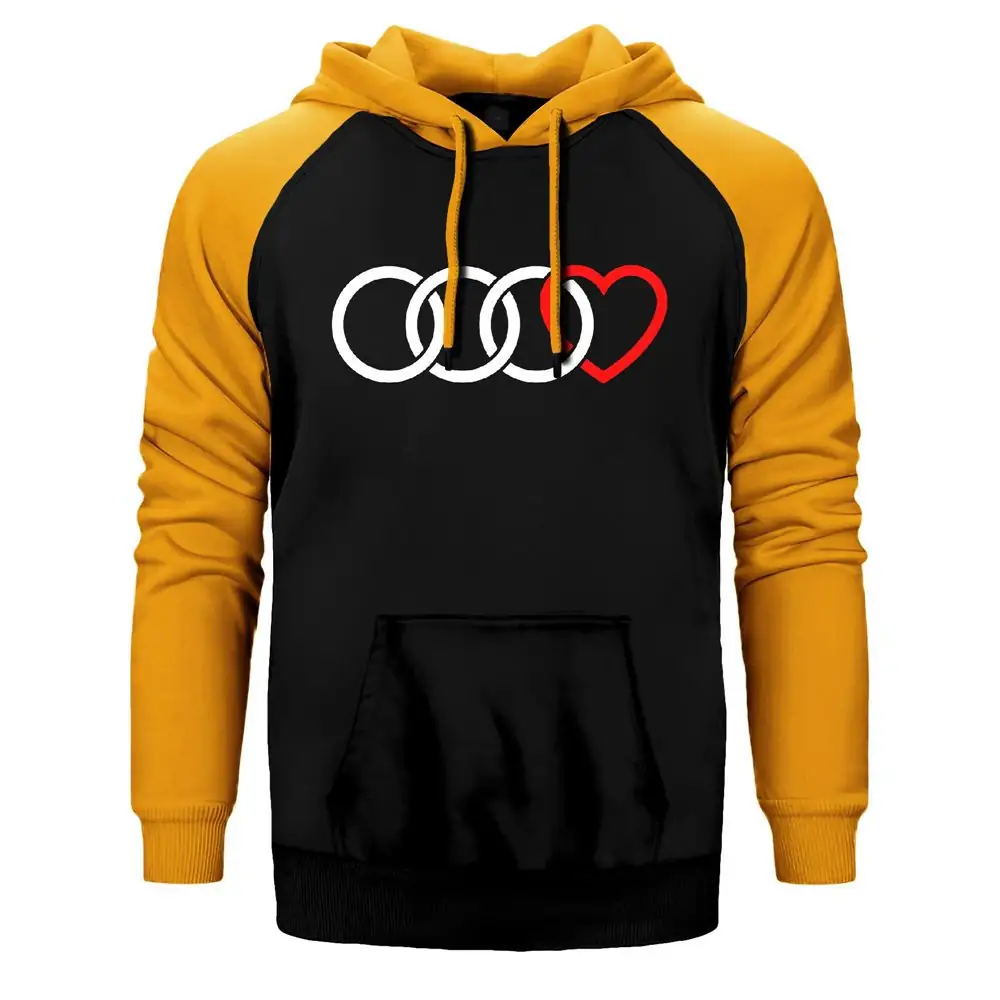3 Audi Rings Hearth Raglan Sleeve Yellow Sweatshirt