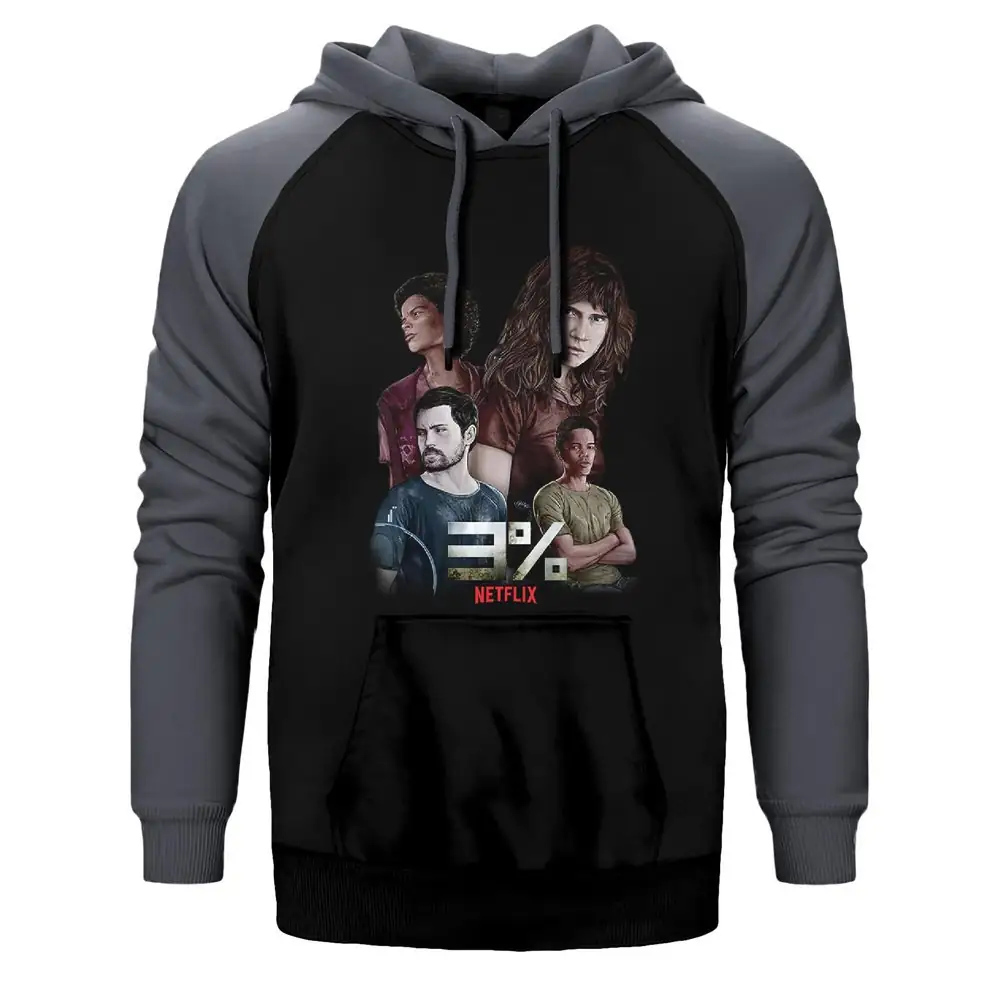 3% Netflix Raglan Sleeve Grey Sweatshirt