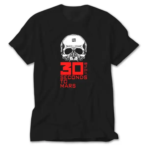 30 Seconds To Mars Skull Black T-Shirt