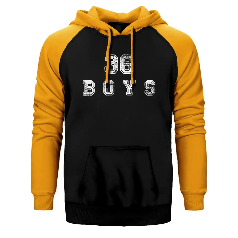 36 Boys Damaged Logo Raglan Sleeve Yellow Sweatshirt