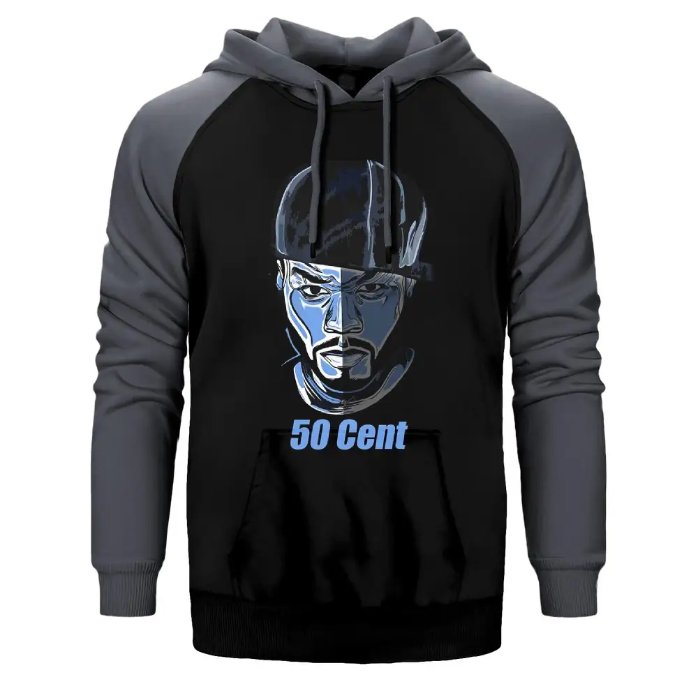 50 Cent Face Raglan Sleeve Grey Sweatshirt