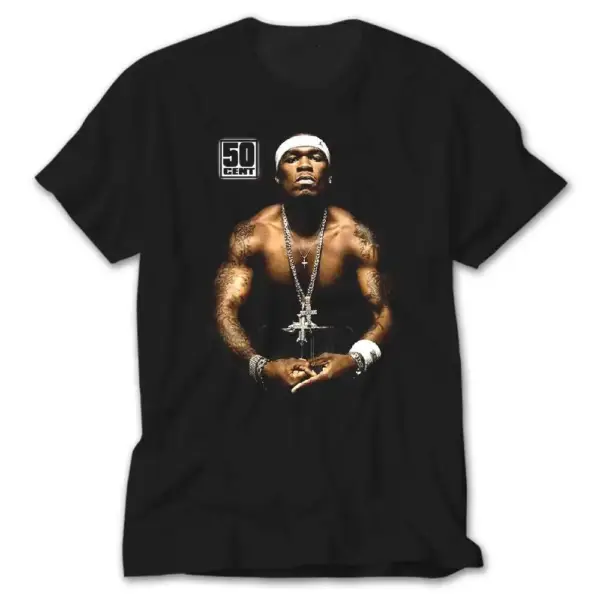 50 Cent With Tattoos Black T-shirt