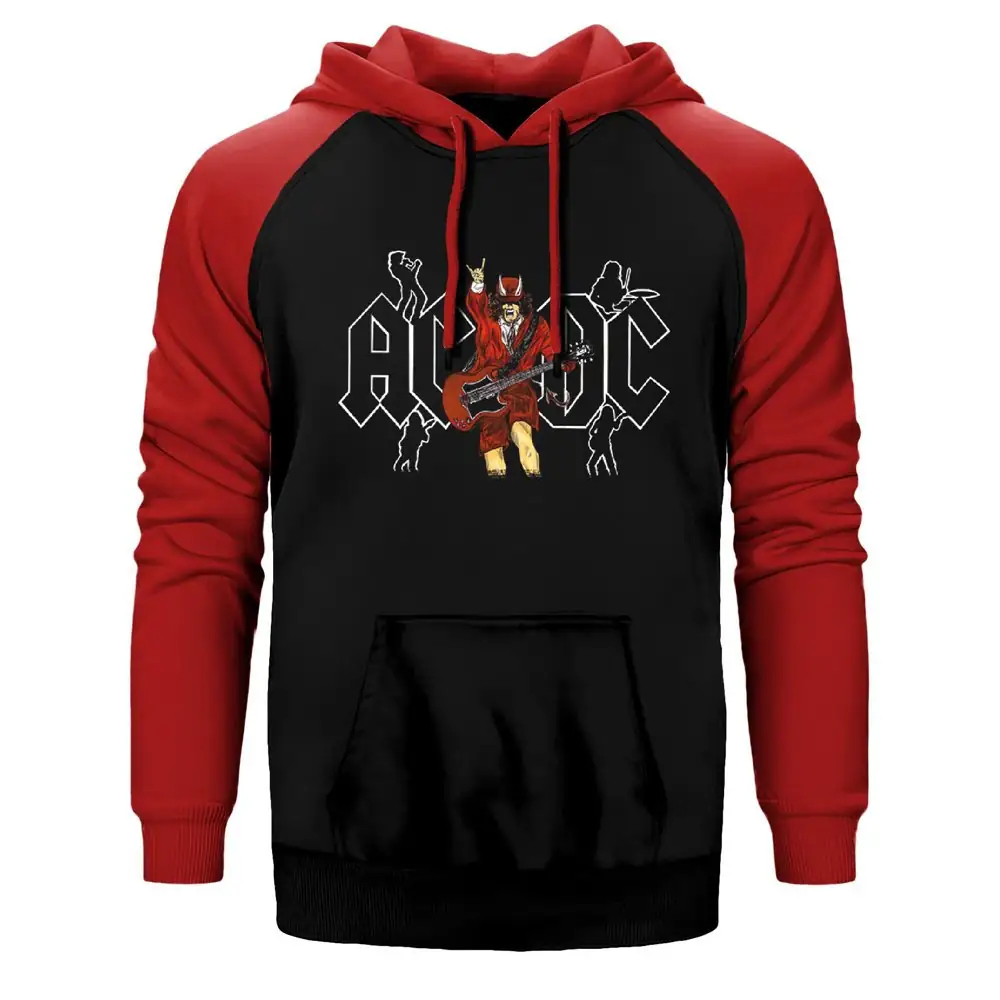 AC DC Angus Raglan Sleeve Red Sweatshirt