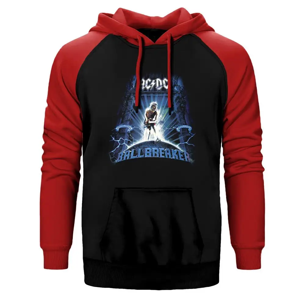 AC DC Ballbreaker Raglan Sleeve Red Sweatshirt