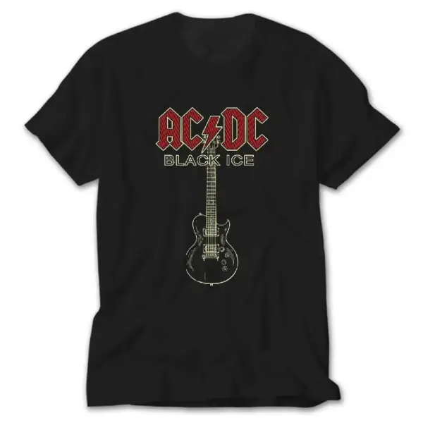 AC DC Black Ice Guitar Black T-Shirt