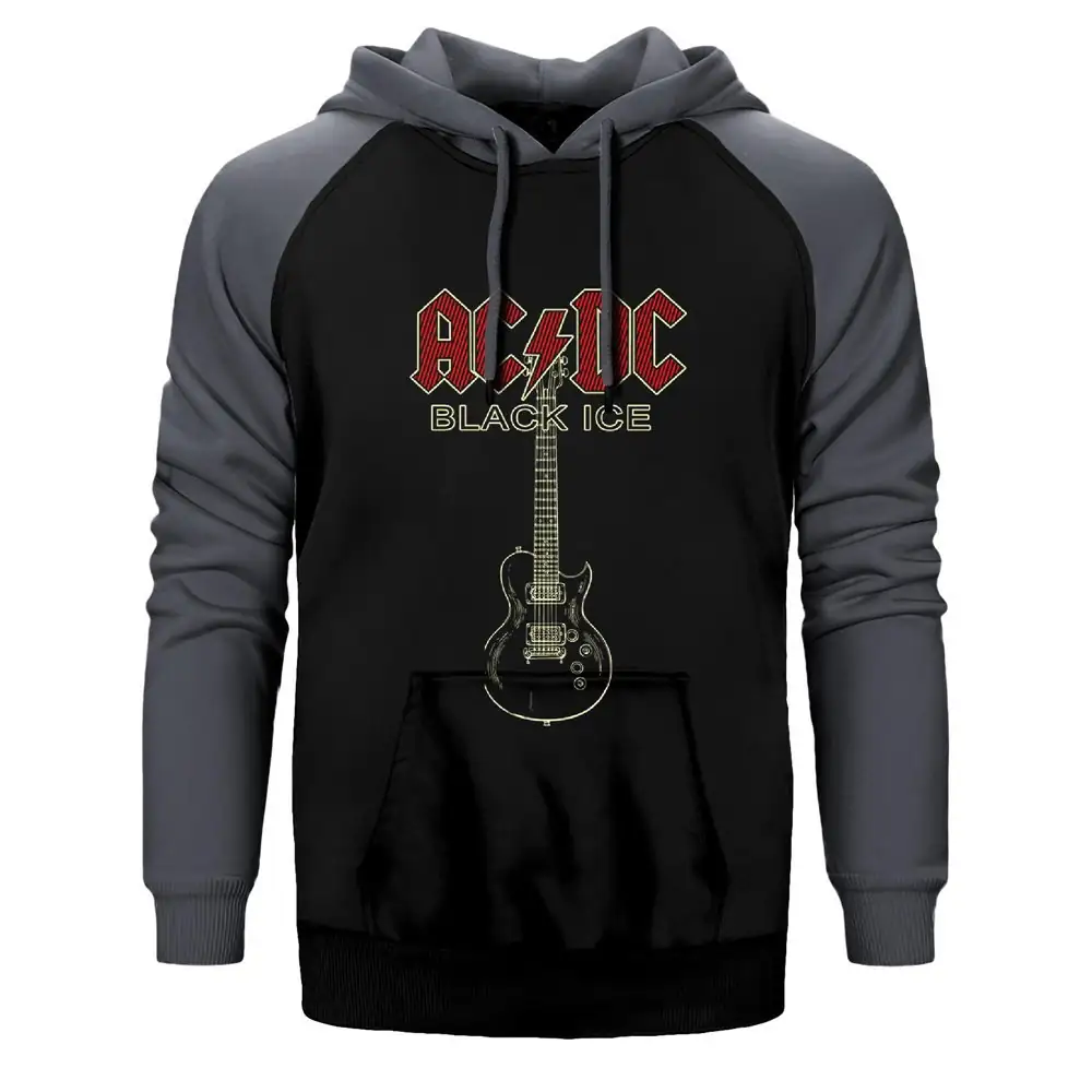 AC DC Black Ice Guitar Raglan Sleeve Grey Sweatshirt