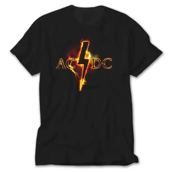 AC DC Fire Lighting Black T-Shirt