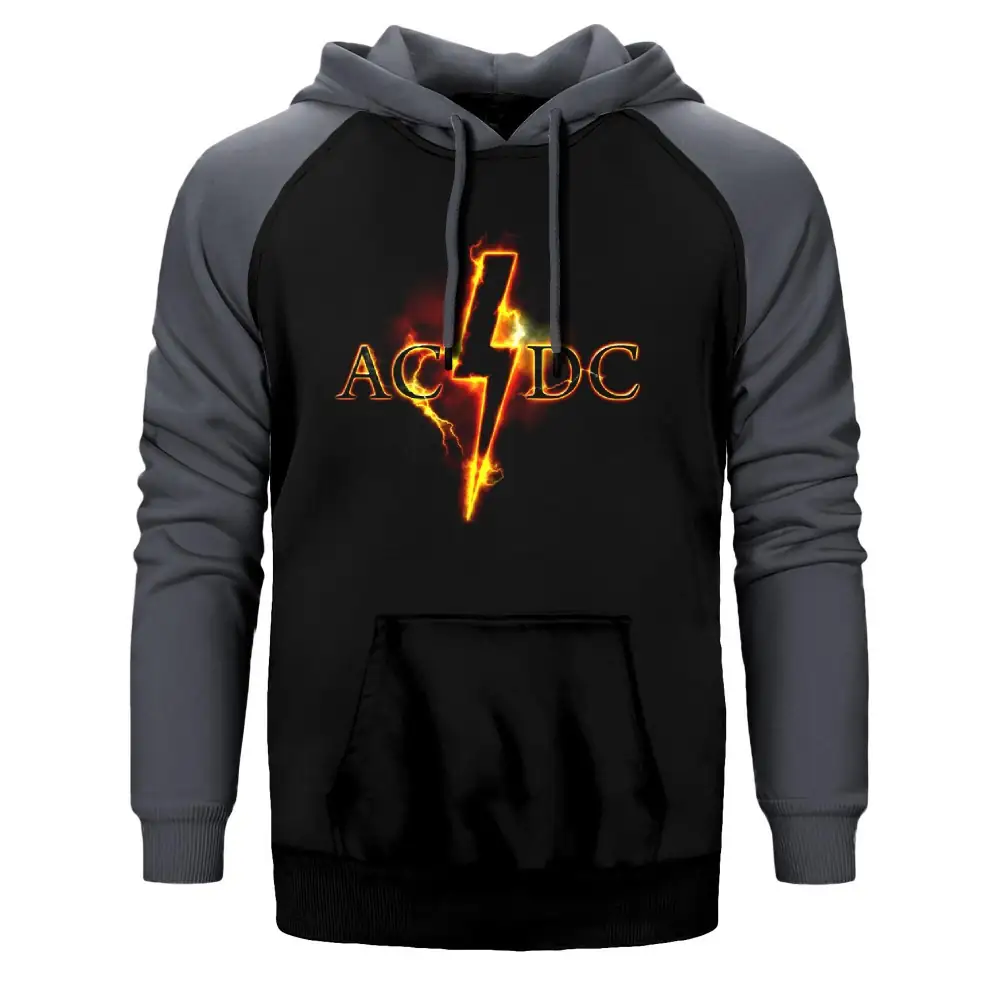 AC DC Fire Lighting Raglan Sleeve Grey Sweatshirt