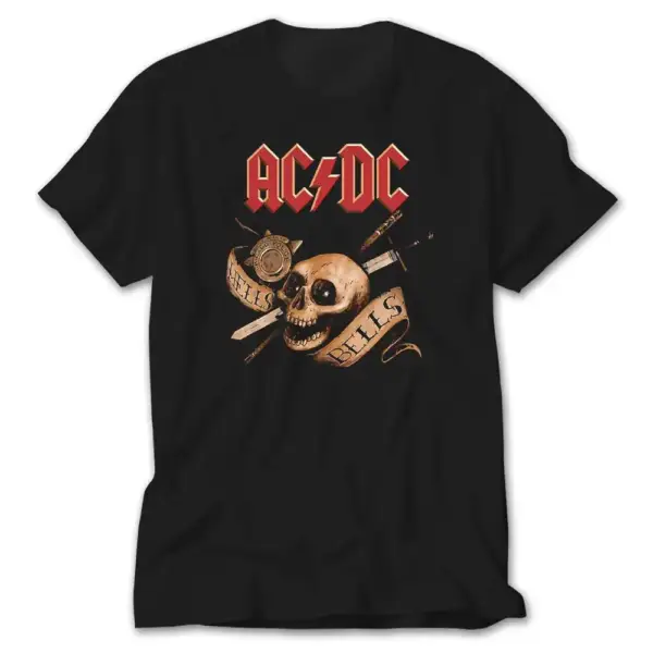AC DC Hell Bells Skull Black T-Shirt