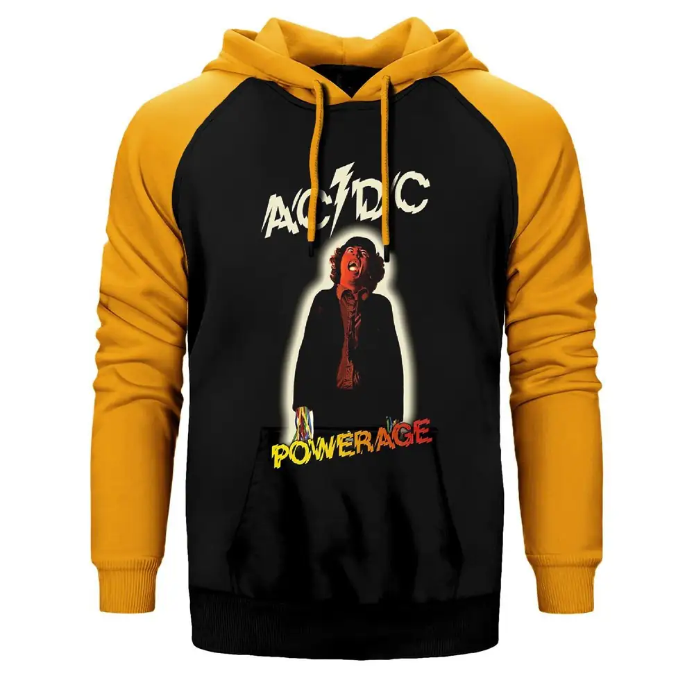 AC DC Powerage Raglan Sleeve Yellow Sweatshirt