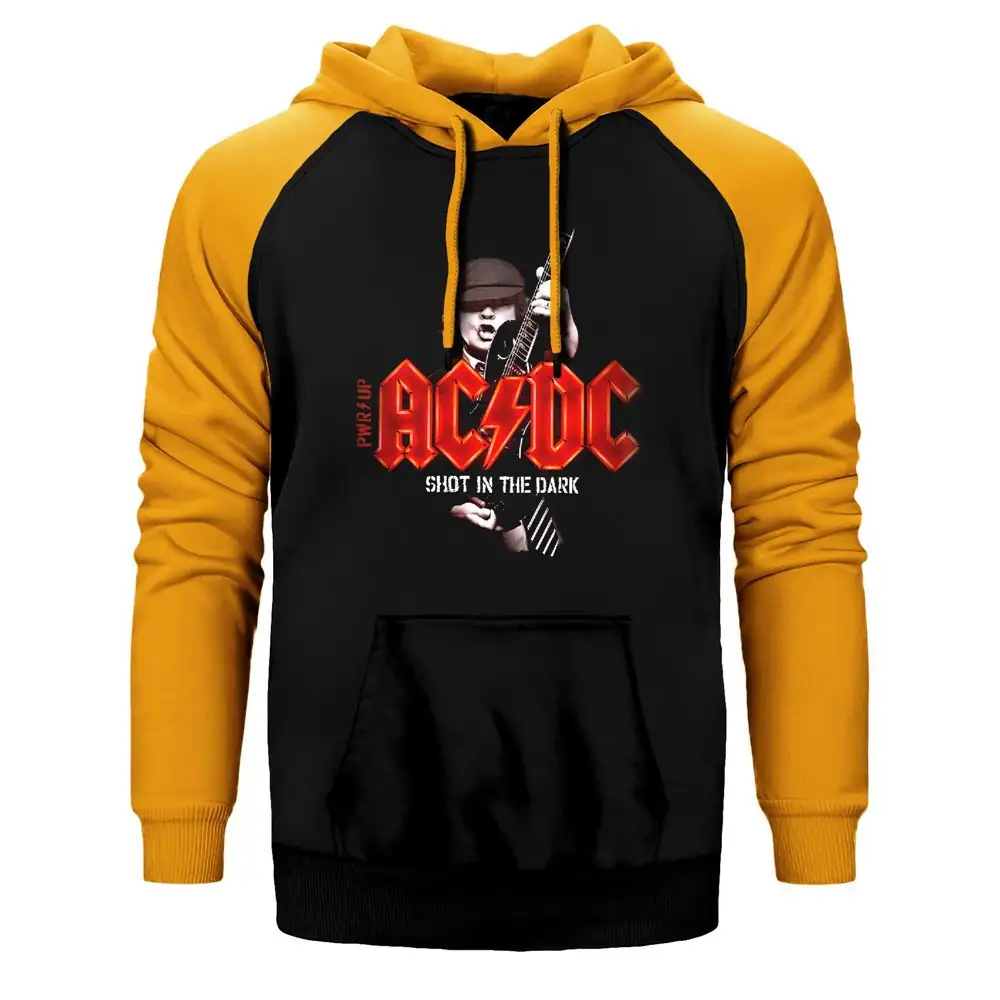 AC DC Shot In The Dark Raglan Sleeve Yellow Sweatshirt