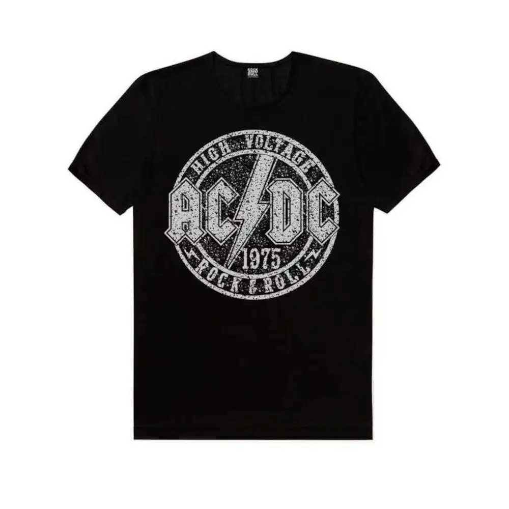 ACDC Short Sleeve Men's Black T-shirt in the Flat