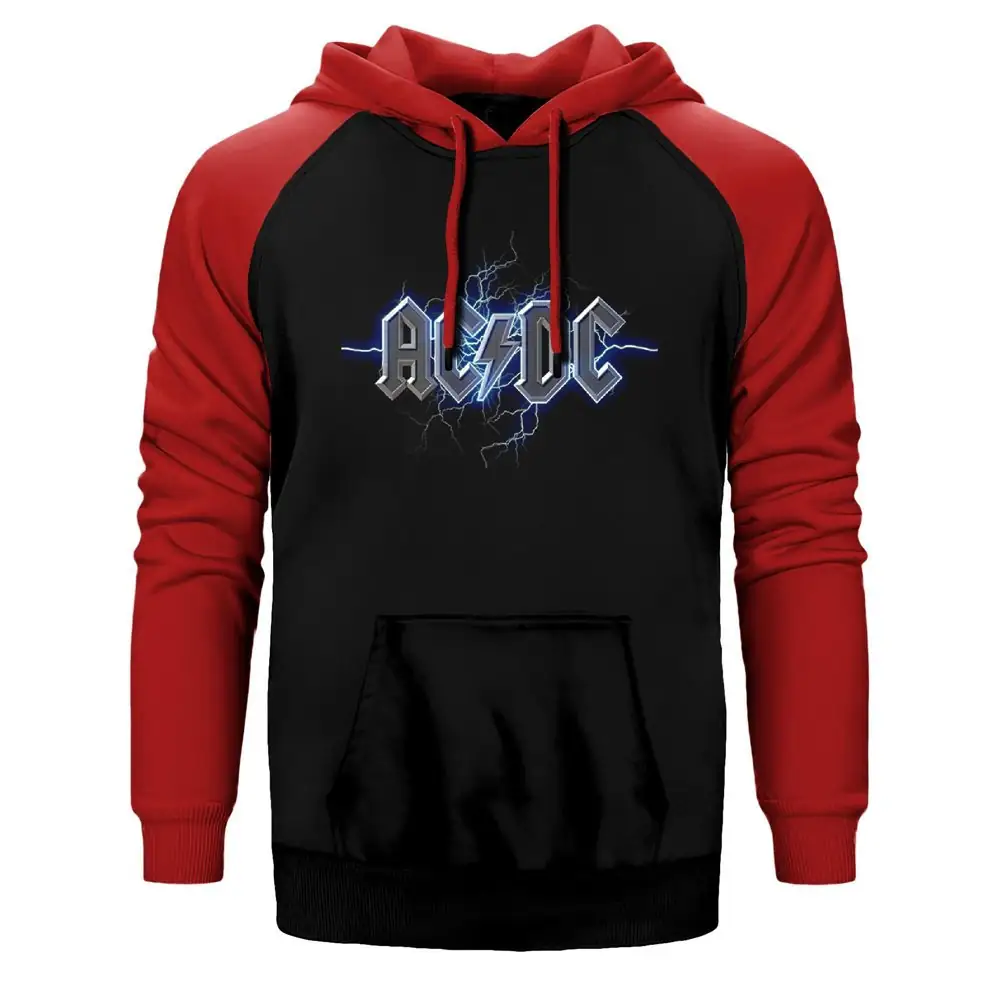 Ac Dc Electricity Raglan Sleeve Red Sweatshirt