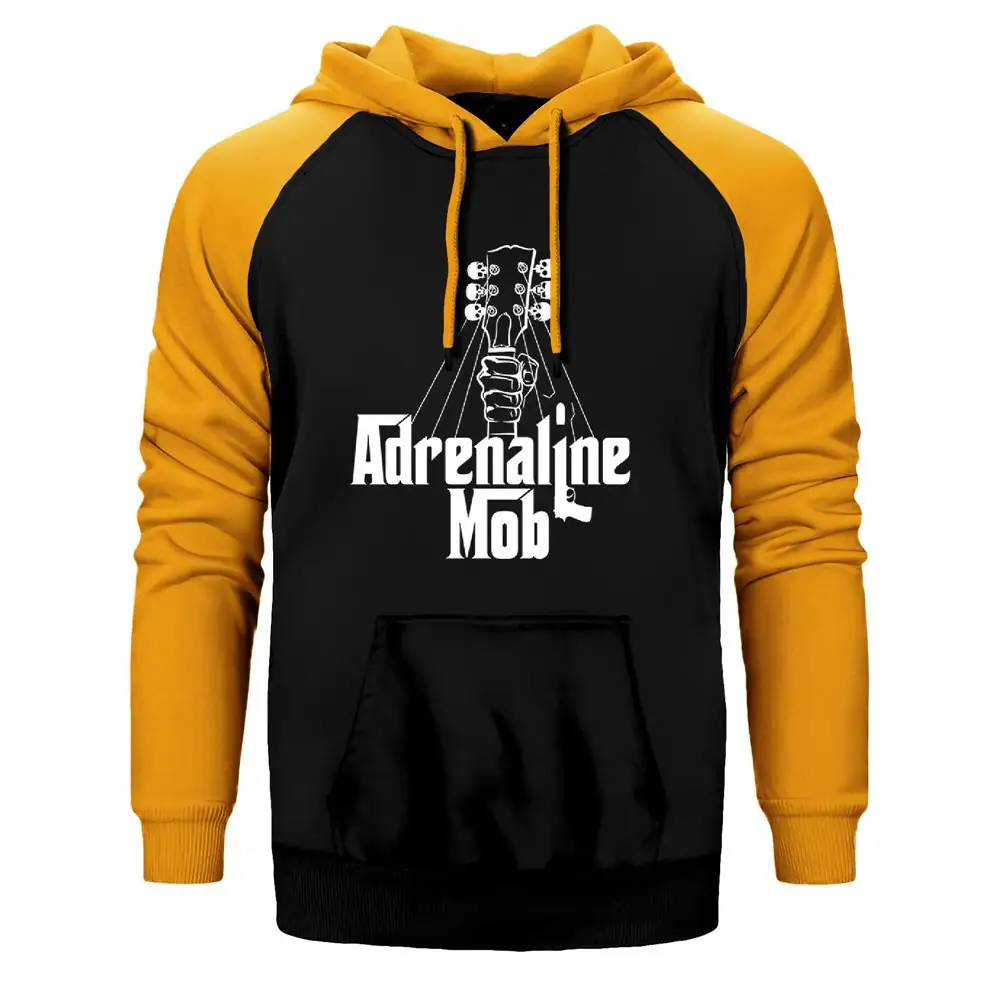 Adrenaline Mob Guitar Raglan Sleeve Yellow Sweatshirt