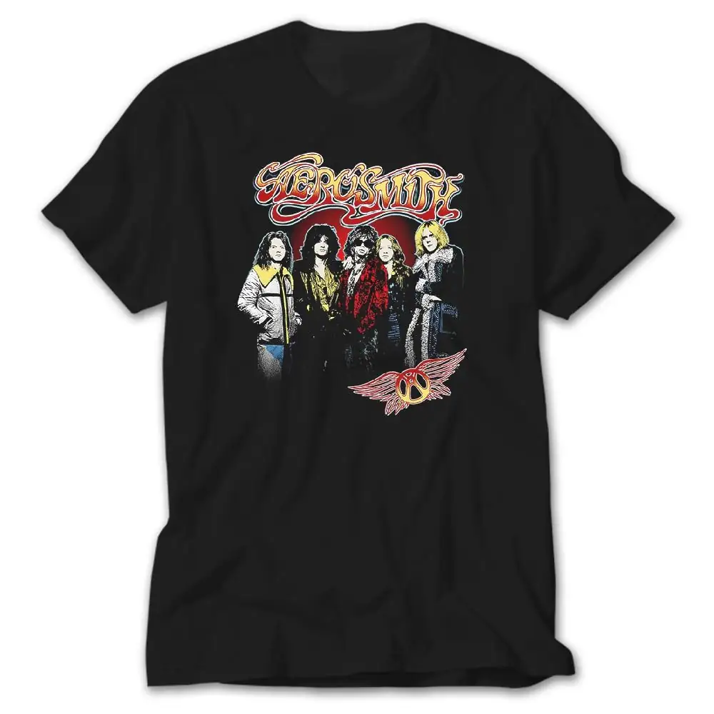 Aerosmith Group Black T-Shirt