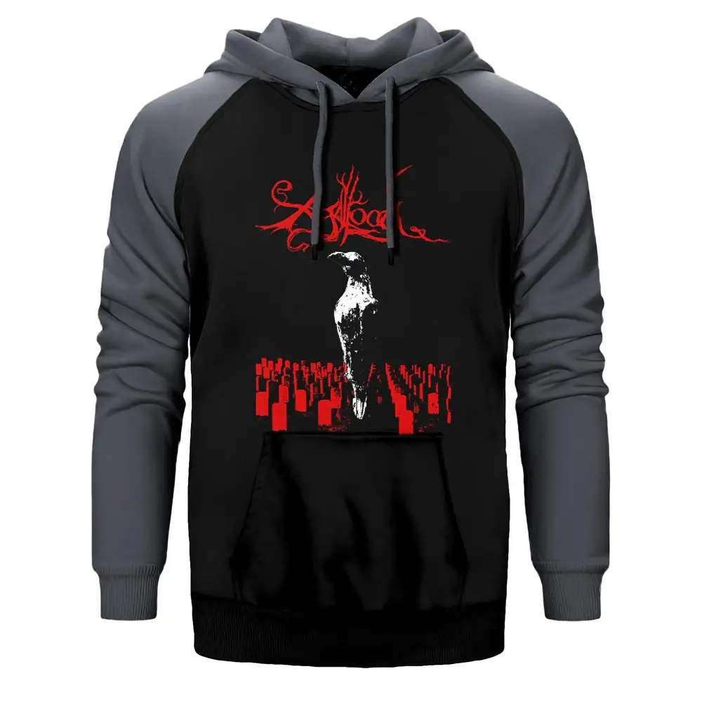 Agalloch Crown Raglan Sleeve Grey Sweatshirt