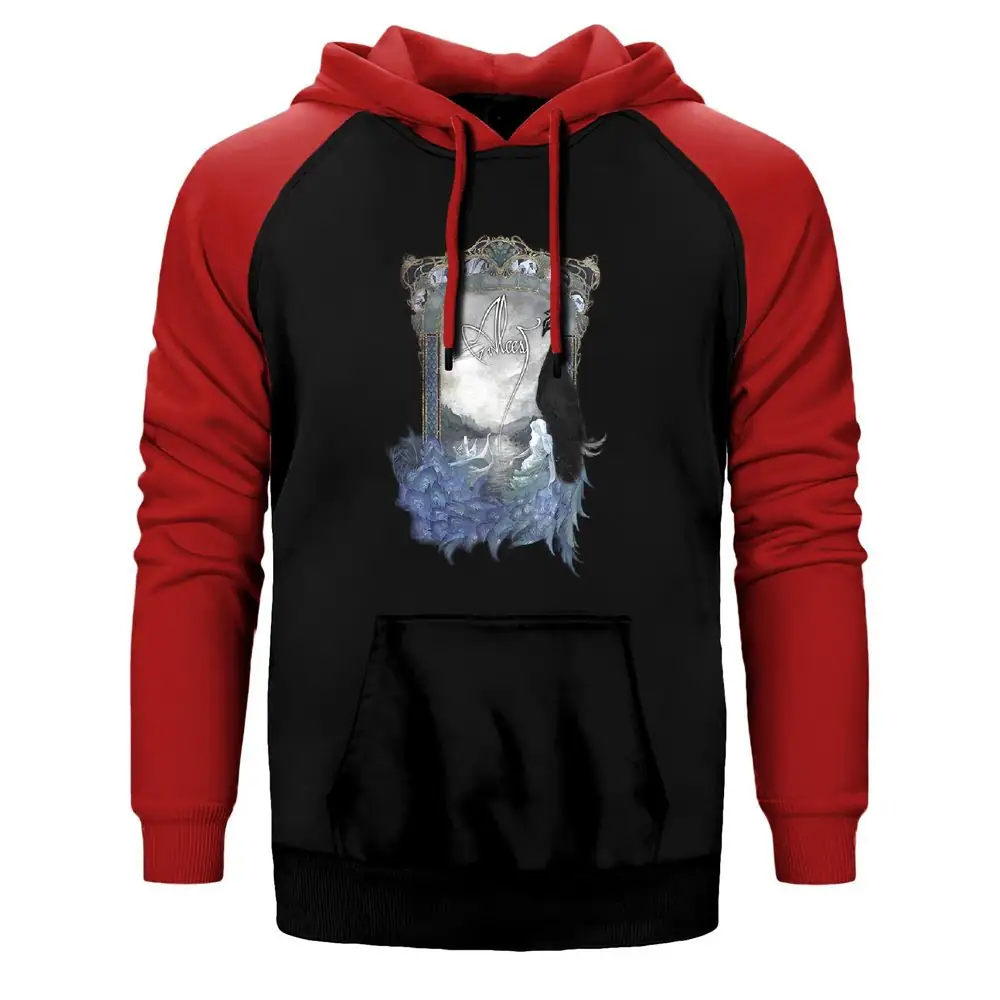 Alcest Peafowl Raglan Sleeve Red Sweatshirt