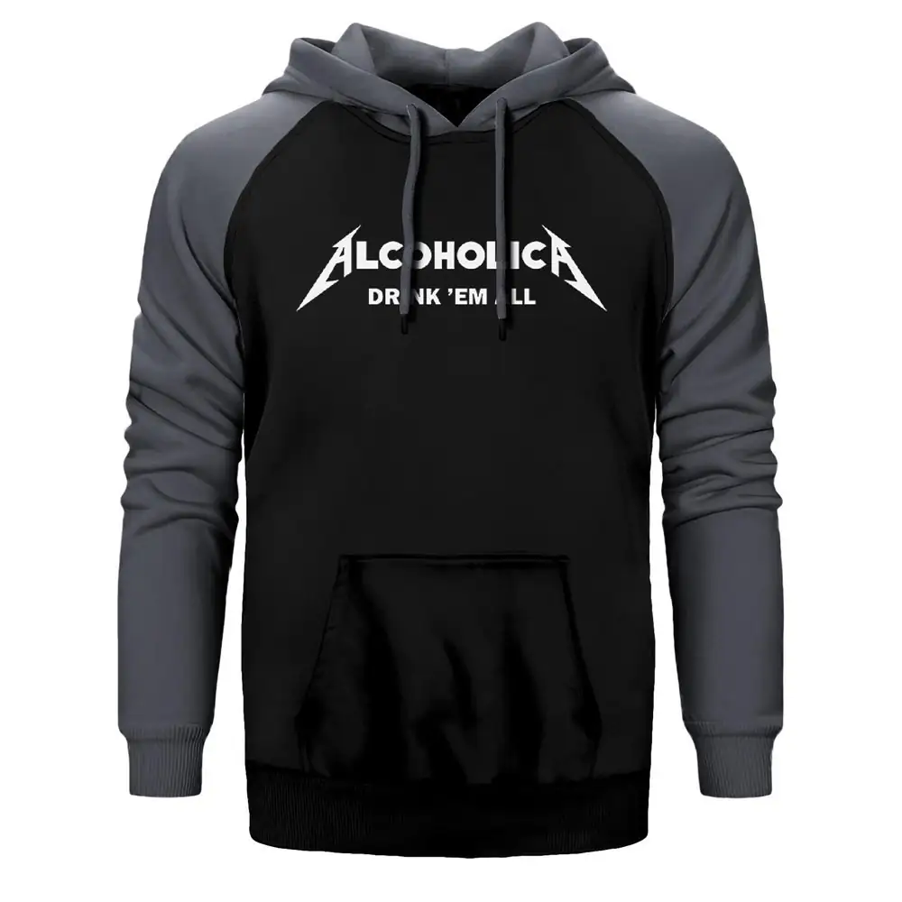 Alcoholica Drink em All Raglan Sleeve Grey Sweatshirt