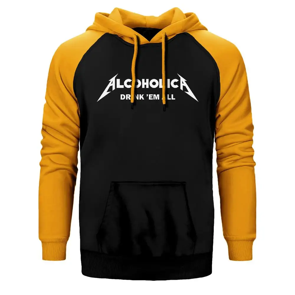 Alcoholica Drink em All Raglan Sleeve Yellow Sweatshirt