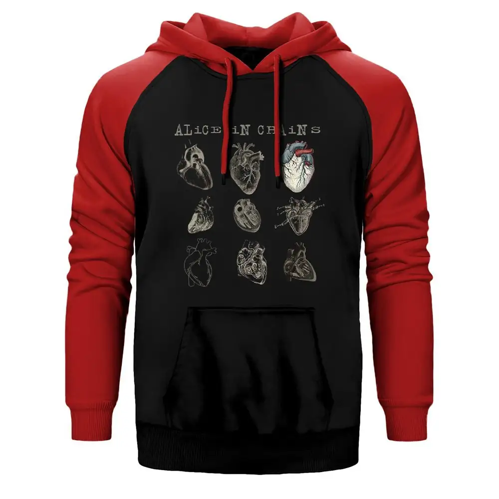 Alice In Chains Heart Attack Raglan Sleeve Red Sweatshirt