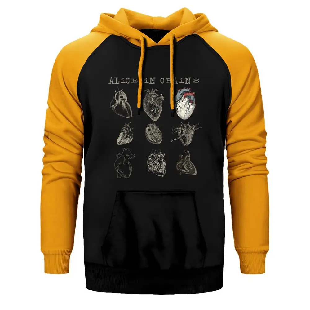 Alice In Chains Heart Attack Raglan Sleeve Yellow Sweatshirt