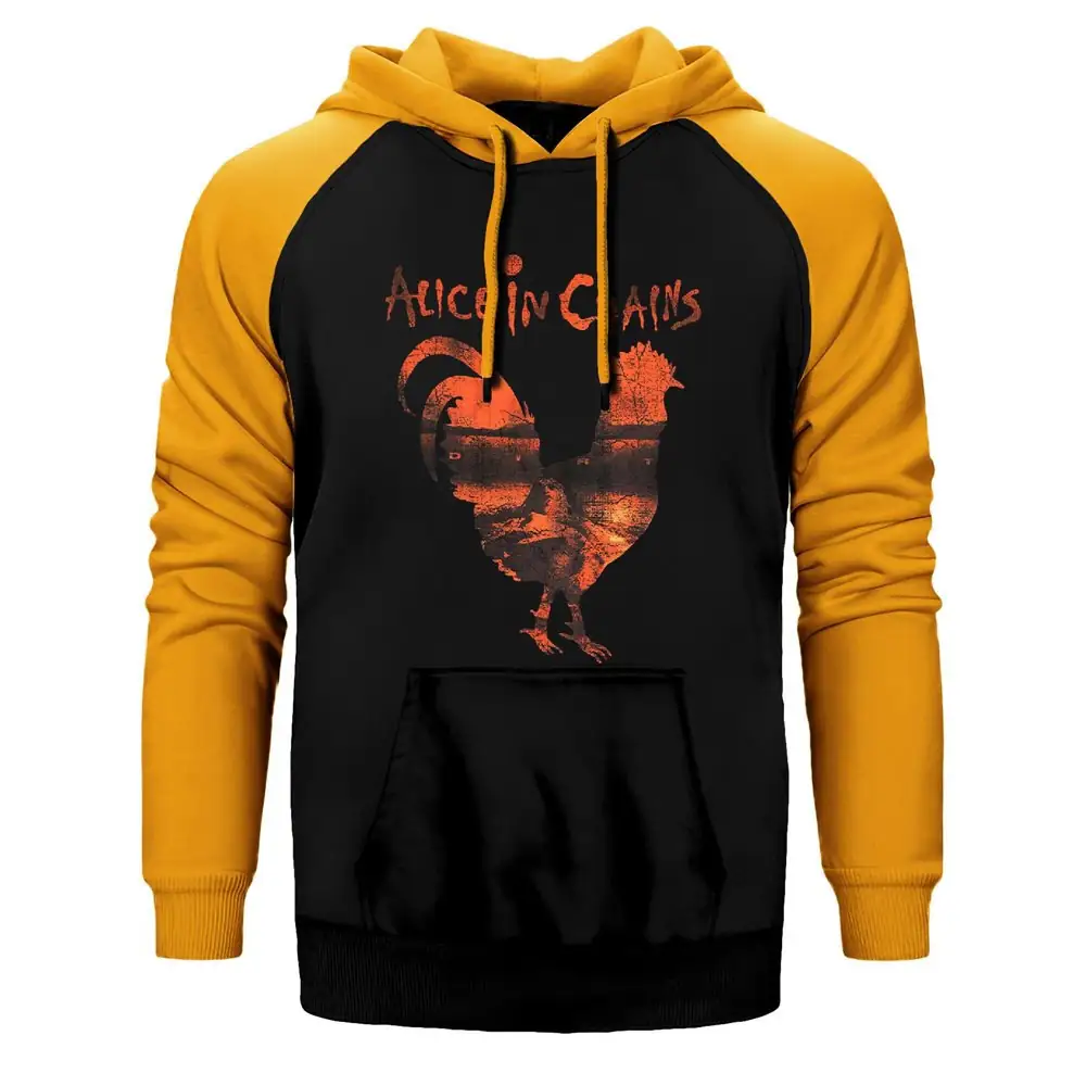 Alice In Chains Rooster Raglan Sleeve Yellow Sweatshirt