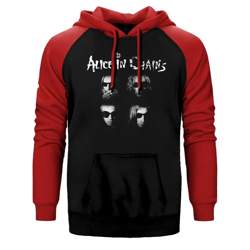 Alice in Chains Group Raglan Sleeve Red Sweatshirt