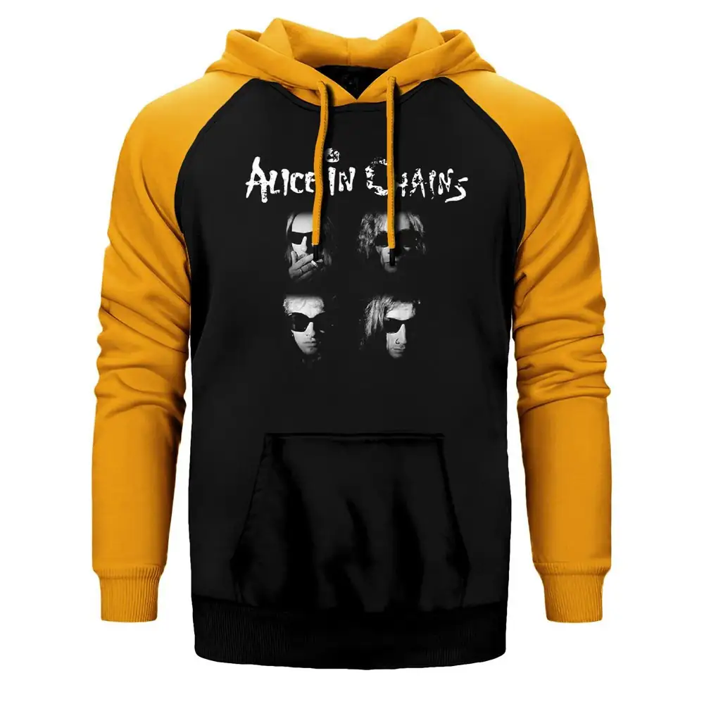 Alice in Chains Group Raglan Sleeve Yellow Sweatshirt