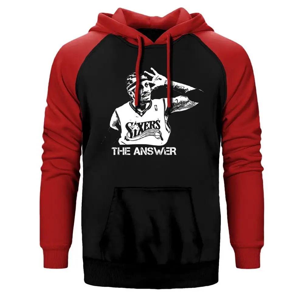 Allen Iverson The Answer Raglan Sleeve Red Sweatshirt