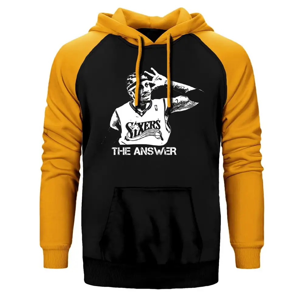 Allen Iverson The Answer Raglan Sleeve Yellow Sweatshirt