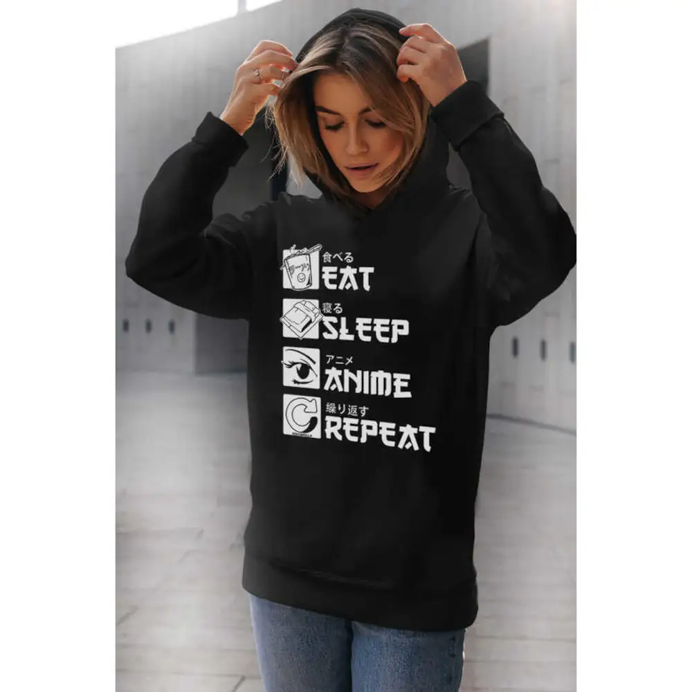 Always Anime Women's Hodie Thick Black Sweatshirt