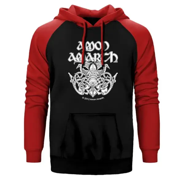 Amon Amarth Battle Raglan Sleeve Red Sweatshirt