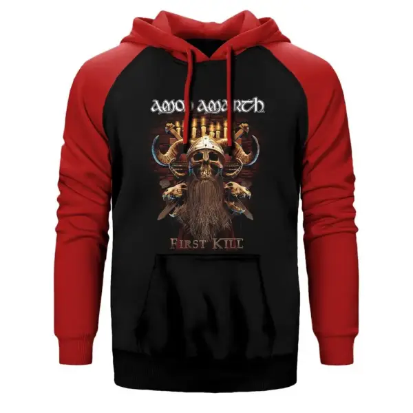 Amon Amarth First Kill Raglan Sleeve Red Sweatshirt