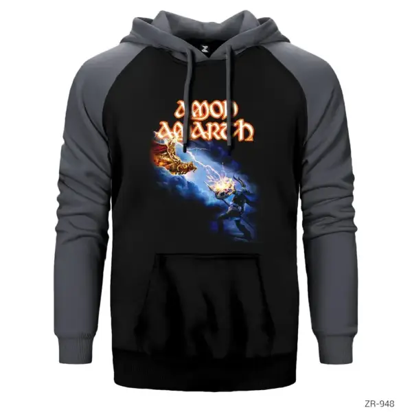 Amon Amarth God Fights Raglan Sleeve Grey Sweatshirt