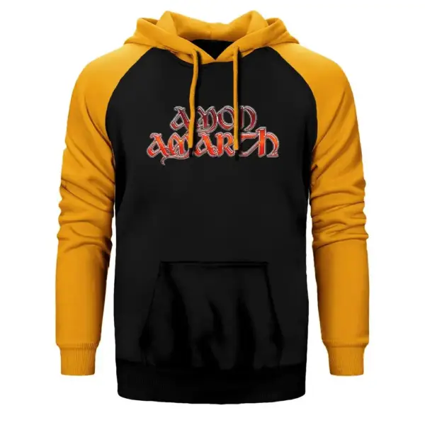 Amon Amarth Red Raglan Sleeve Yellow Sweatshirt