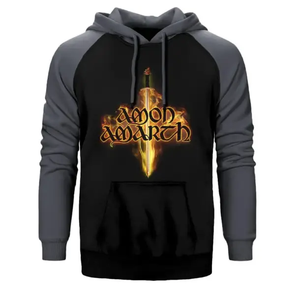 Amon Amarth Sword Raglan Sleeve Grey Sweatshirt