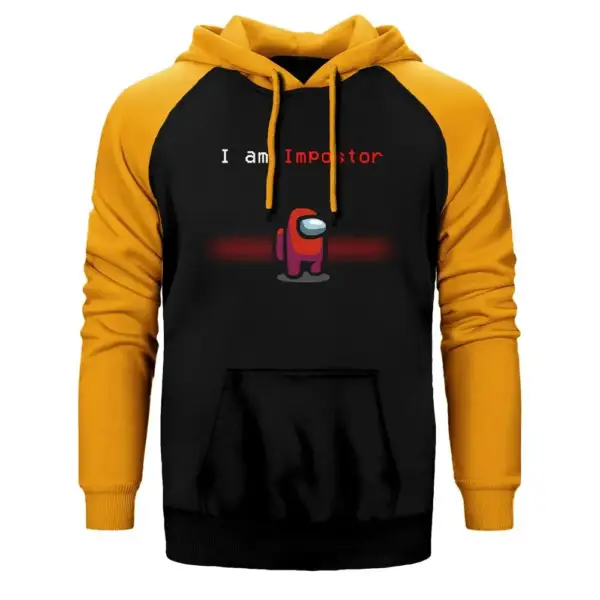 Among Us I am Impostor Raglan Sleeve Yellow Sweatshirt
