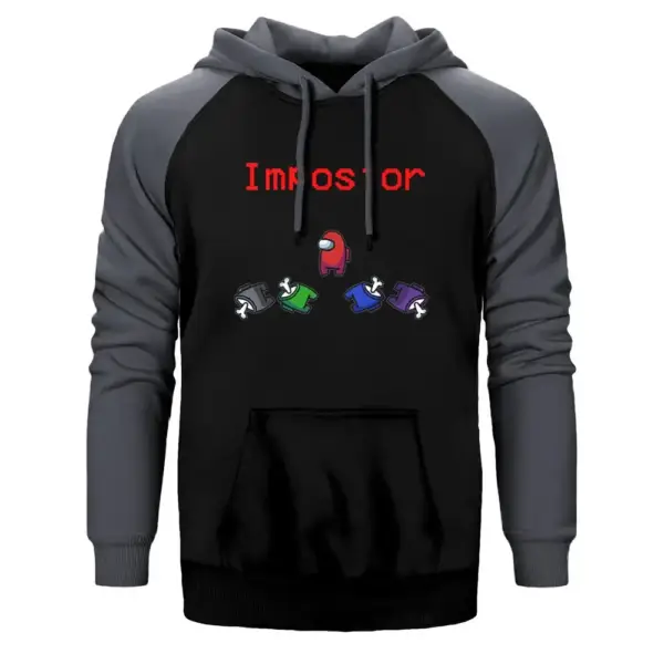 Among Us Impostor Raglan Sleeve Grey Sweatshirt