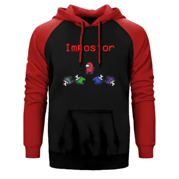Among Us Impostor Raglan Sleeve Red Sweatshirt