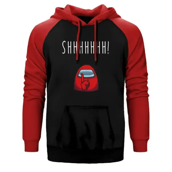 Among Us Shhhhhh Raglan Sleeve Red Sweatshirt
