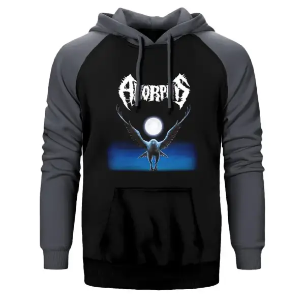 Amorphis Black Winter Raglan Sleeve Grey Sweatshirt